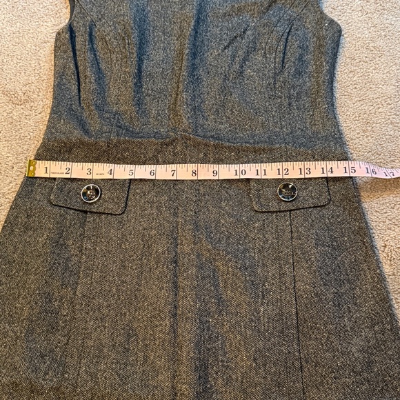 Ann Taylor Virgin Wool Cap Sleeve Dress Suiting Lined Size 0 Brown - Picture 10 of 11